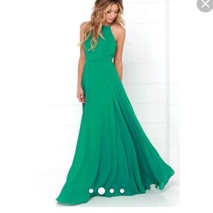Green long dress